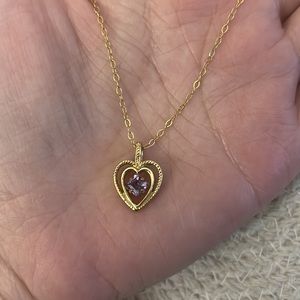 vintage gold filled heart 💜 necklace